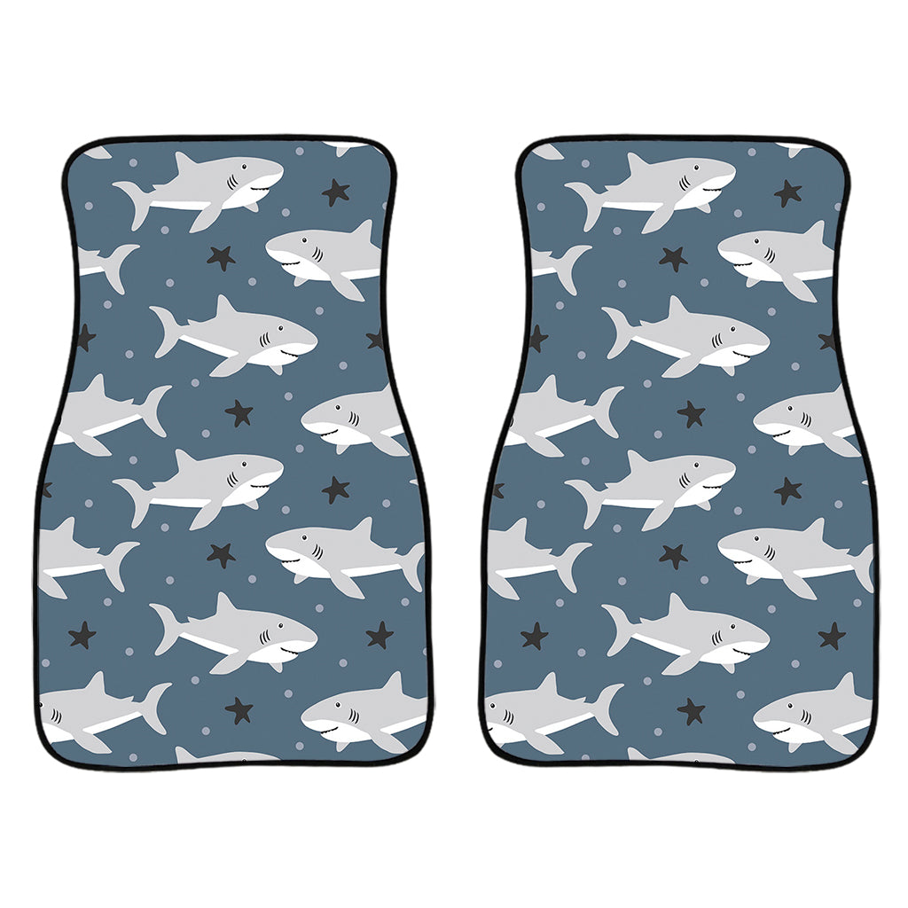 Cute White Shark Pattern Print Front Car Floor Mats