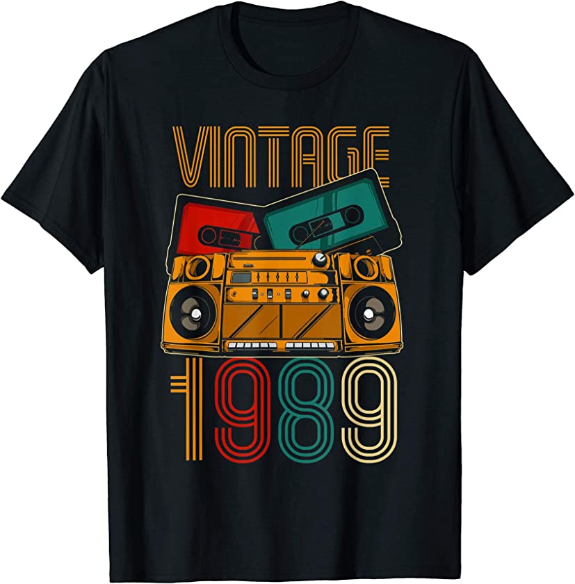 32nd Birthday Gifts – Years Old Vintage 1989 T-Shirt