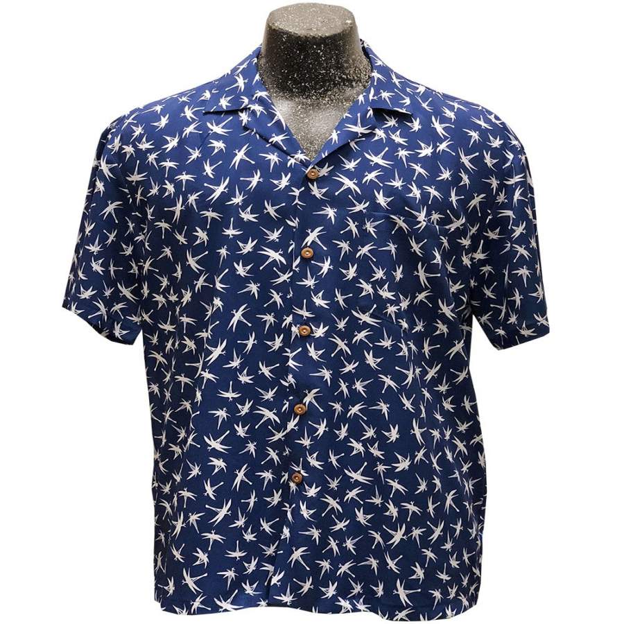 Midnight Bamboo (Magnum PI) Navy Hawaiian Shirt - Pinotee Store