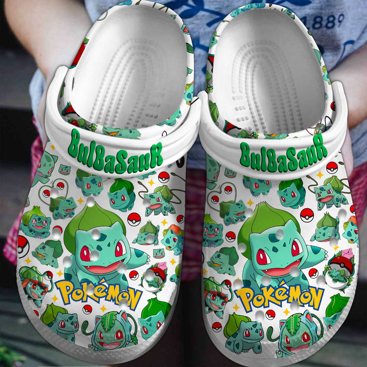 Bulbasaur Pokemon Cartoon Crocs Crocband Clogs Shoes Comfortable For Men Women and Kids