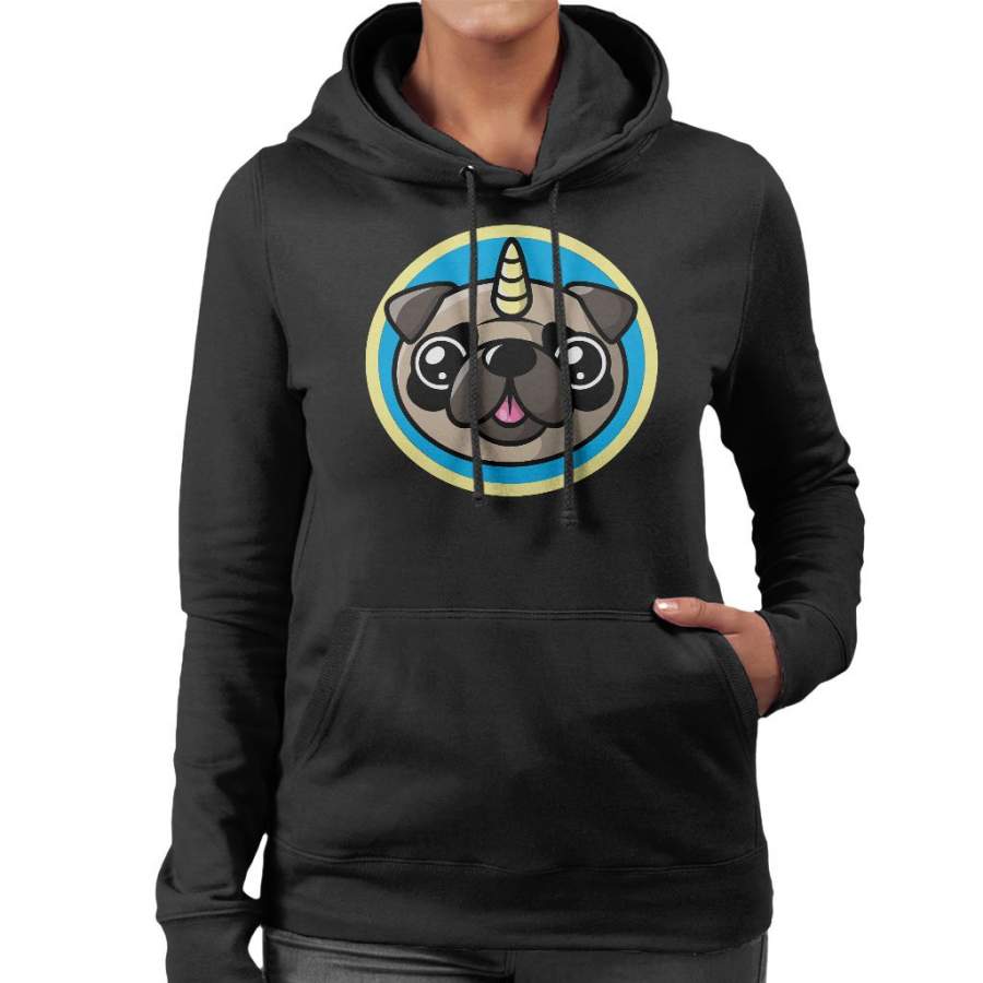 Pug Unicorn Women’s Hooded Sweatshirt