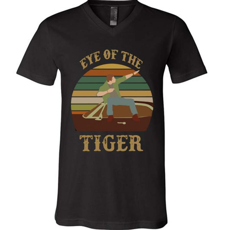 Eye Of The Tiger Classic Vintage Retro – Canvas Unisex V-Neck Shirt