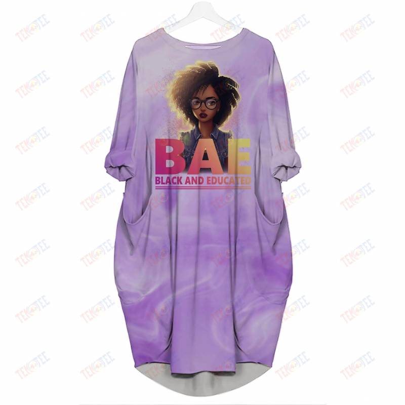 Temotee African Dress 9 – BAE Black And Educated 3D Dress for Melanin Women Afro Girl Shirt African American Woman Gift Idea TMT1857