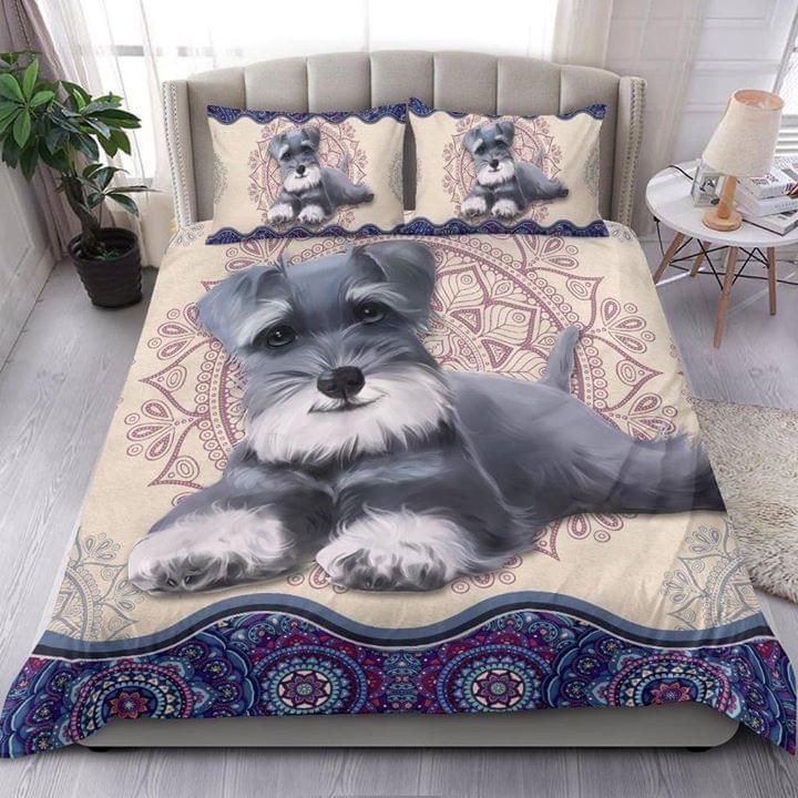 Schnauzer Dog Animal Duvet Quilt Bedding Set