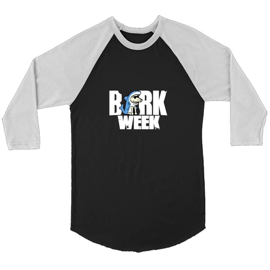 BarkWeek Shark Funny Gift – Canvas 3/4 Raglan Shirt