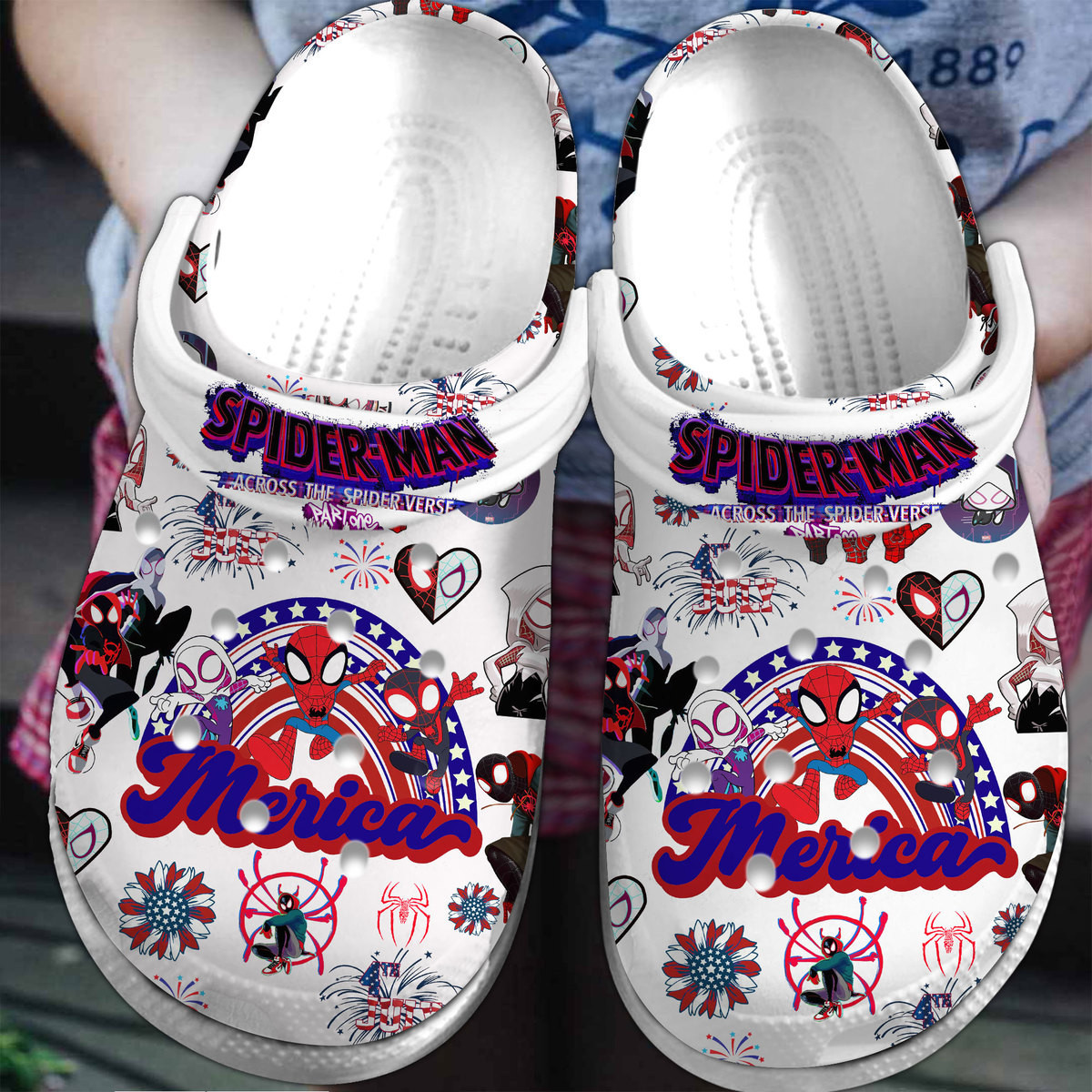 Spider Man Across The Spider Verse Cartoon Crocs Crocband Clogs Shoes Comfortable For Men Women and Kids