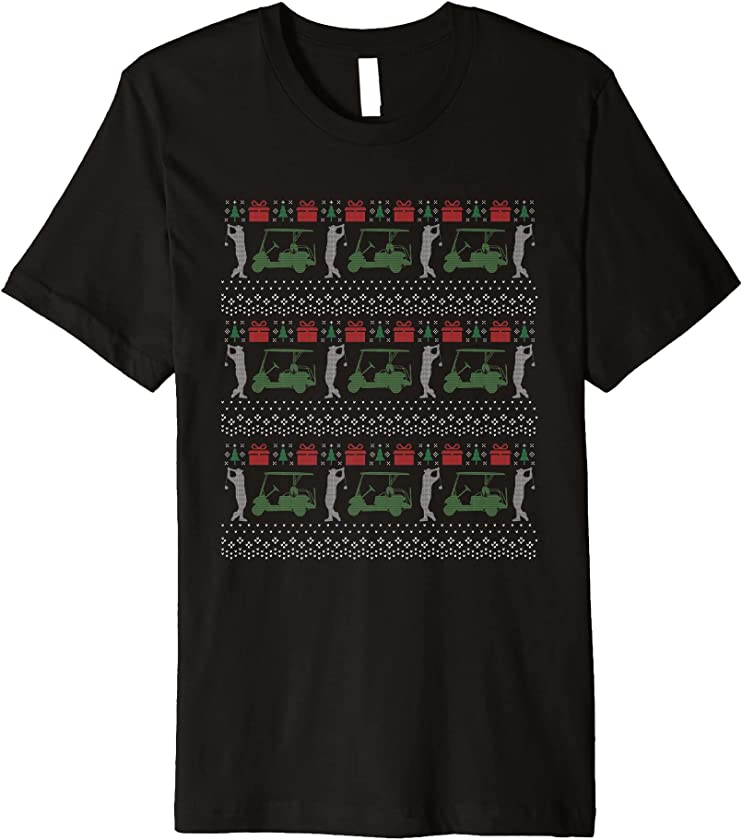 Ugly Christmas Golf Swing X-Mas Santa Claus Golfer New Year Premium T-Shirt