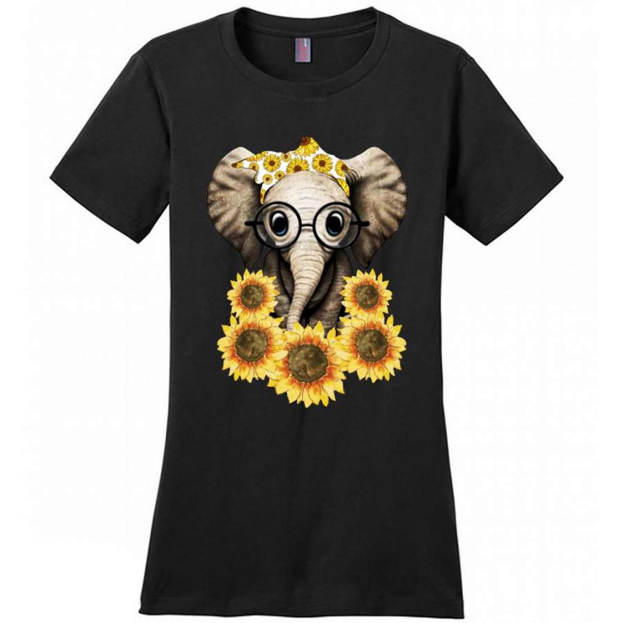 Sunflowers Elephant – District Made Women Shirt