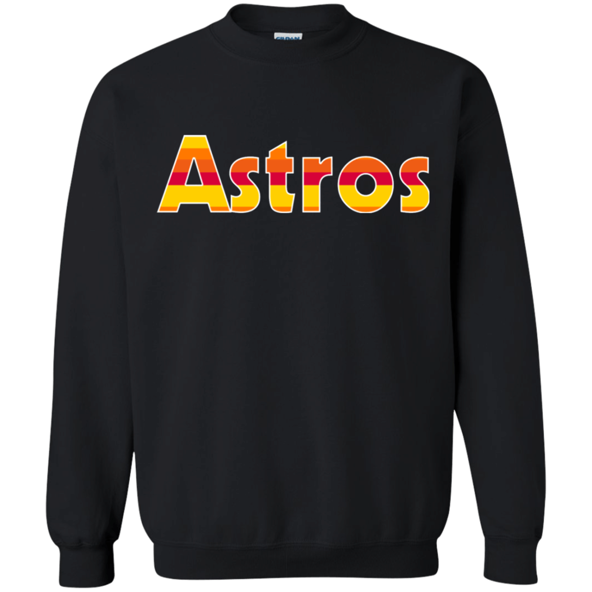 Houston Astros Rainbow G180 Gildan Crewneck Pullover Sweatshirt 8 Oz