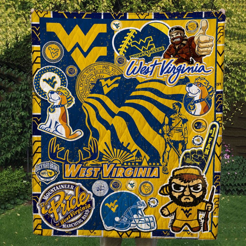 West Virginia Mountaineers Quilt Blanket – Gift For Christmas #1