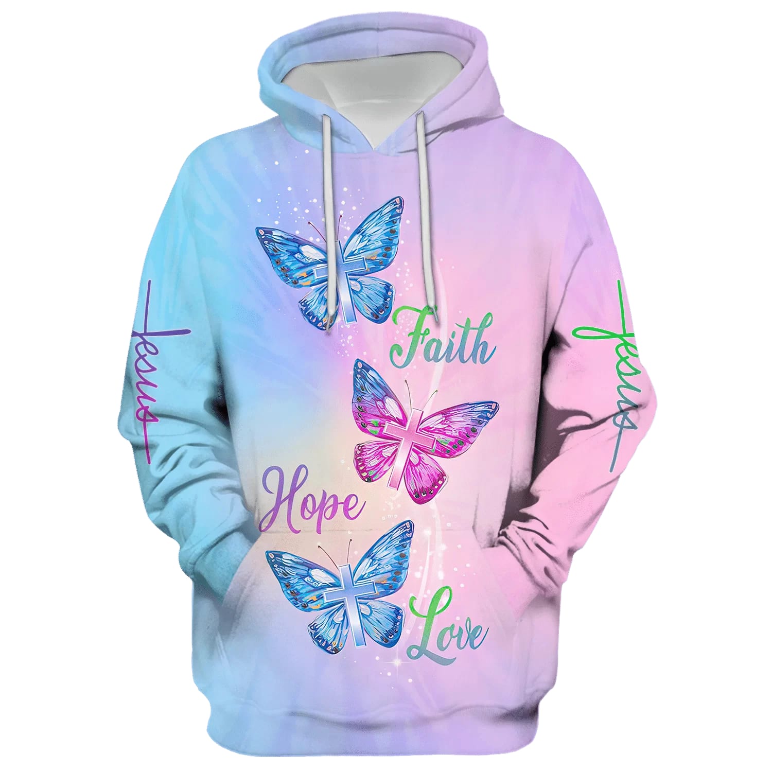 Faith Hope Love 3D Hoodie  Men & Women Christian Hoodie  3D Printed Hoodie
