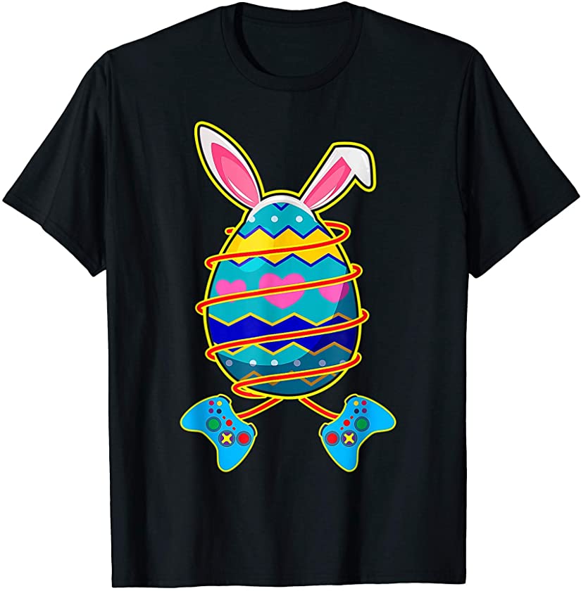 Rabbit T-Shirts Easter Egg Gaming Funny Bunny Gamer T-Shirt