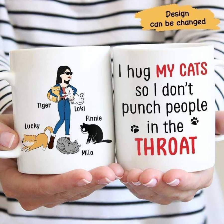 Hug My Cat Stick Personalized Mug