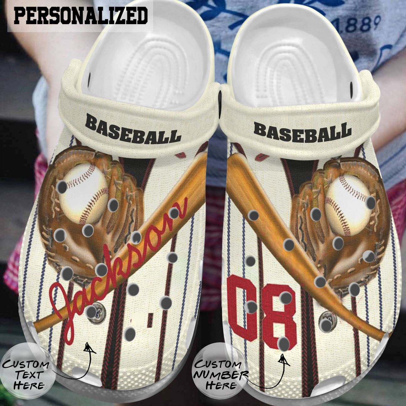 Baseball Personalized Clog Custom Crocss Comfortablefashion Style Comfortable For Women Men Kid Print 3D Baseball Uniform