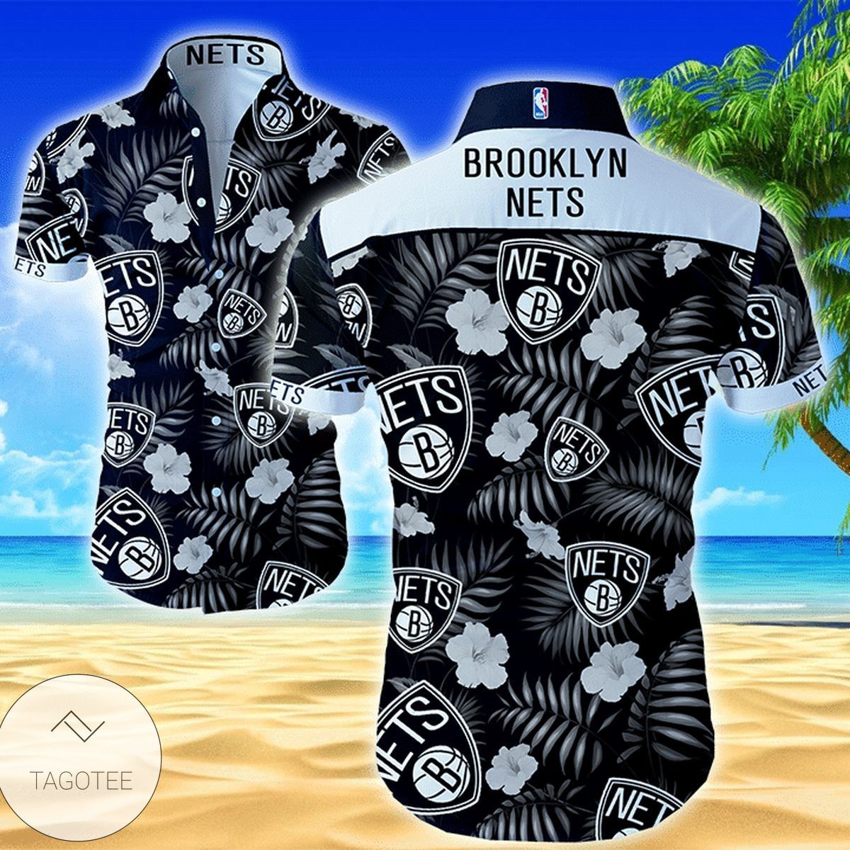 NBA Brooklyn Nets Tropical Flowers Hawaiian Shirt