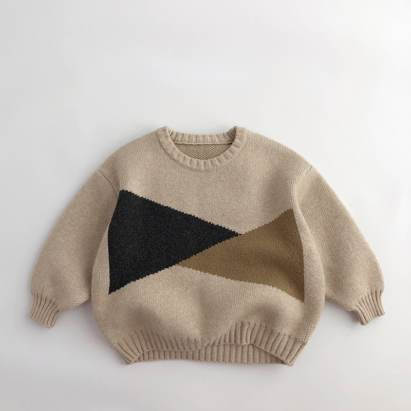 4151D Children’s Sweater 2022 Autumn and Winter Korean Simple All Match Boy’s Knitted Sweater Casual Girl’s Pullover Sweater alx