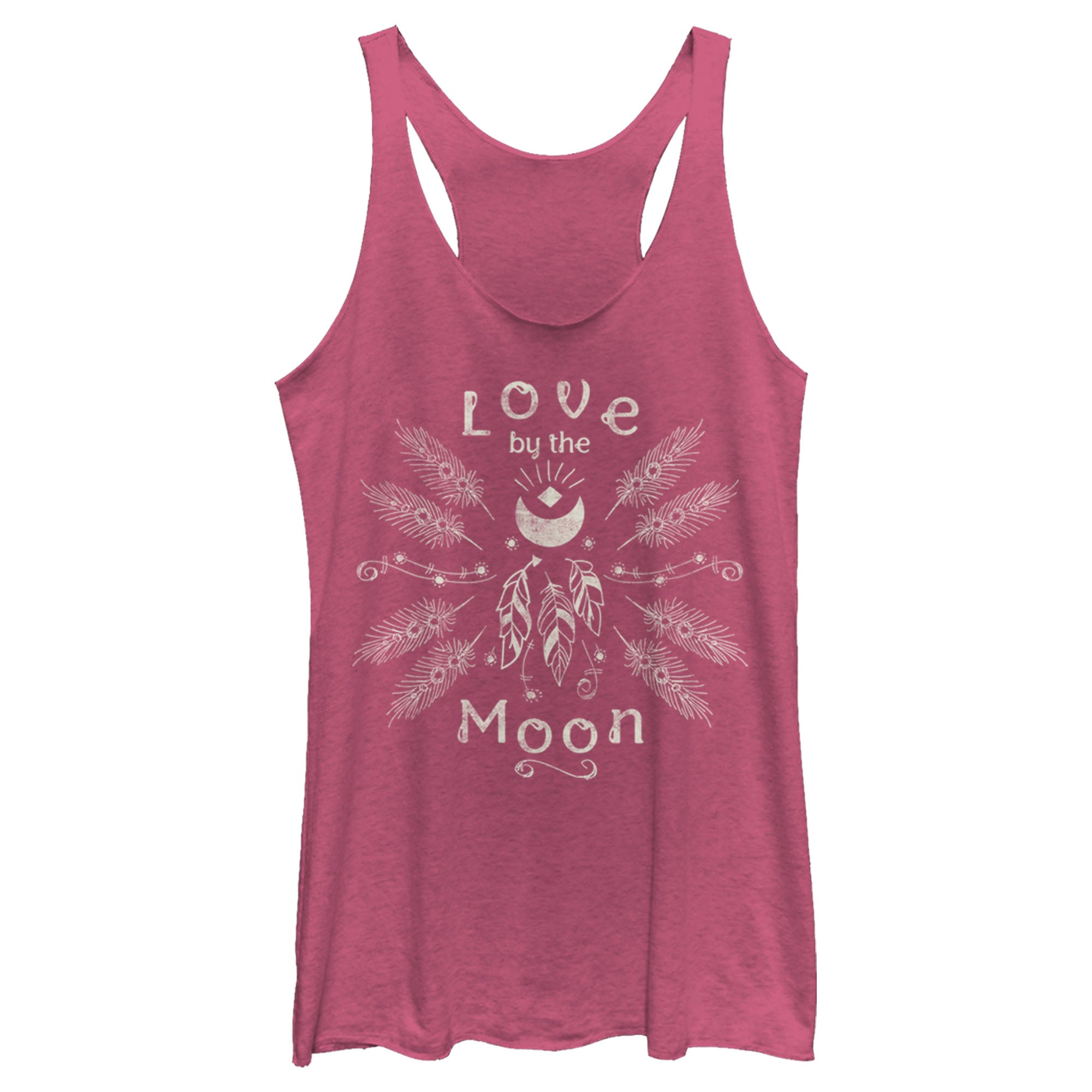 Women’S Lost Gods Distressed Love By The Moon Racerback Tank Top