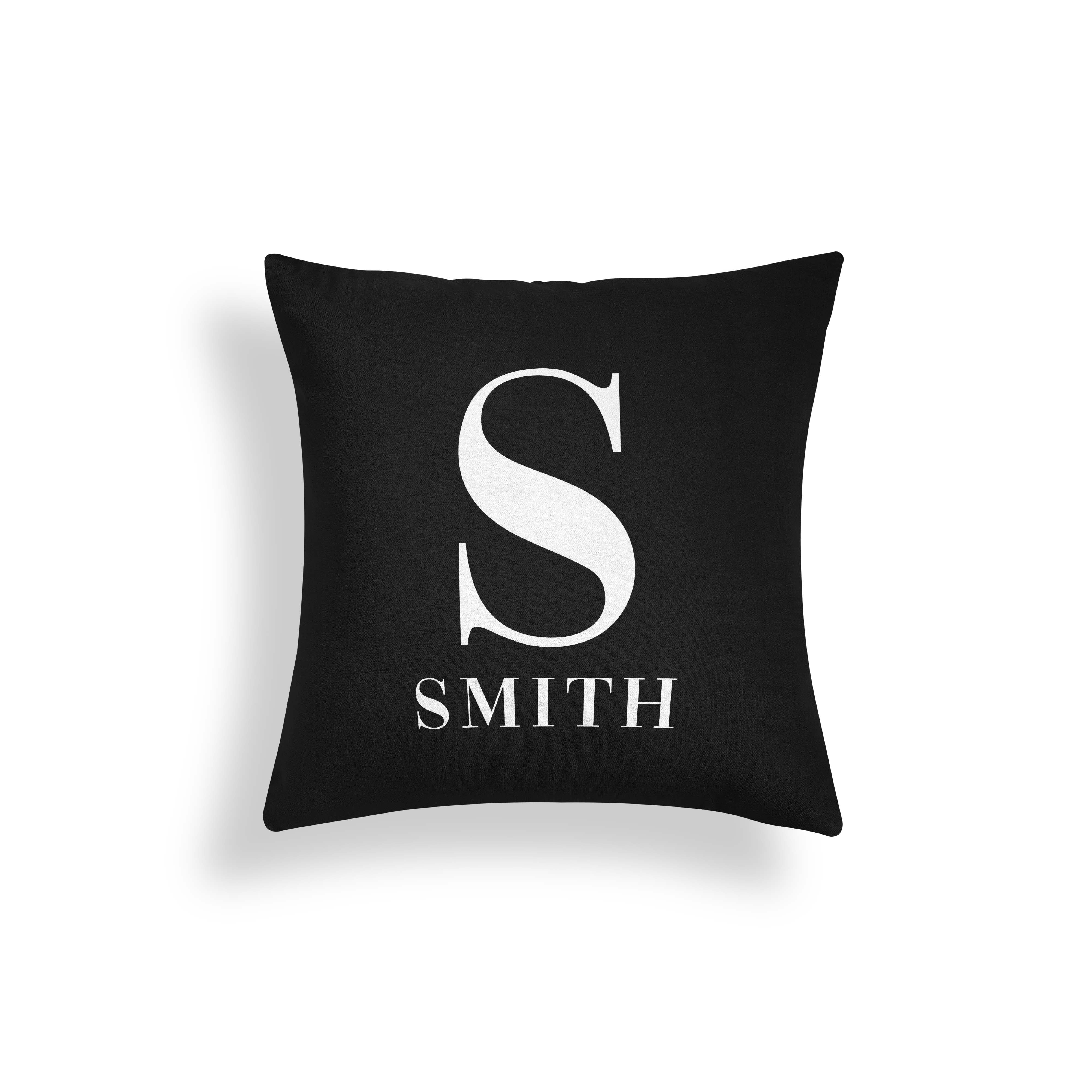Classic Initial Personalized Throw Pillow (Cover Only)