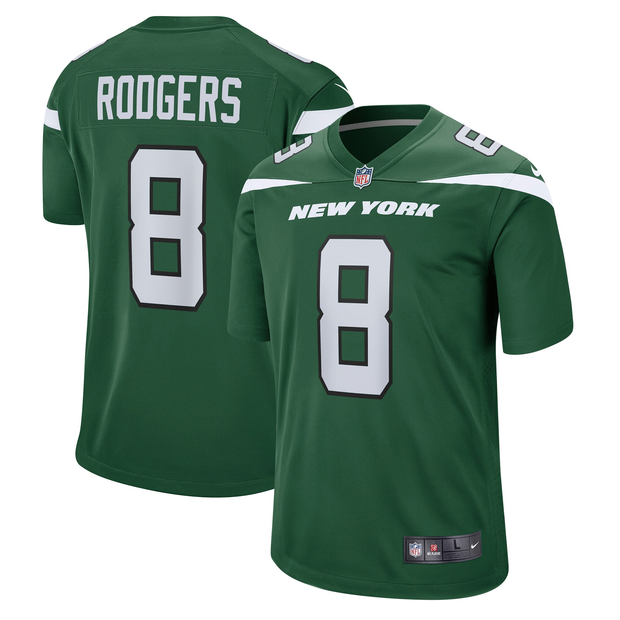 Aaron Rodgers New York Jets Youth Game Jersey – Gotham Green