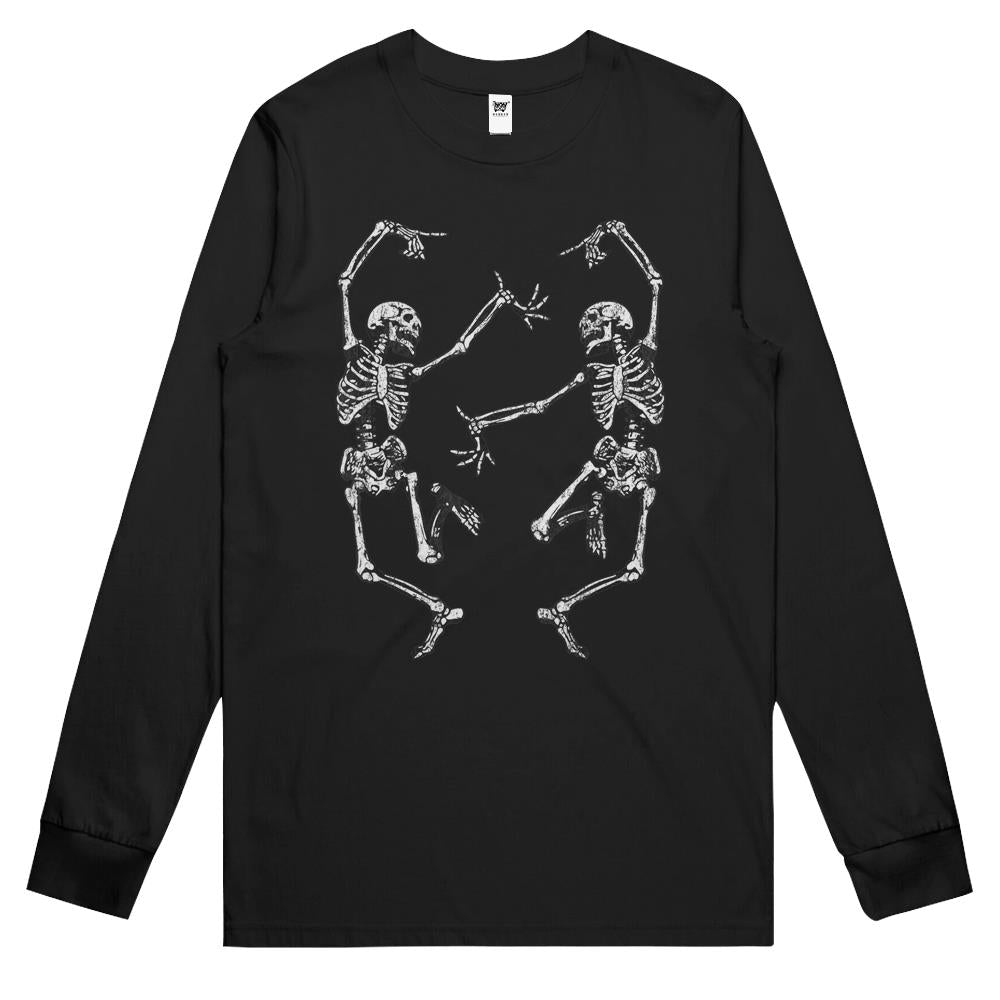 Halloween Long Sleeve T Shirts, Halloween Shirts For Women Men, Halloween Long Sleeve T Shirts, Dance Of Death Macabre Skeleton Long Sleeve T Shirts Skull Halloween Long Sleeve T Shirts Designed By Shirttrendz