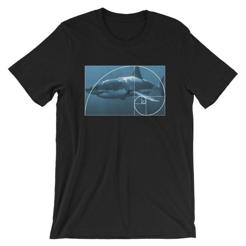 Crushtee Golden Ratio Shark T Shirt | Fibonacci Spiral | Math Symbol Shirt | Math Lover Unisex Shirt | Spiral Shark Shirt | Water Fish Shirt Long Sleeve Hoodie