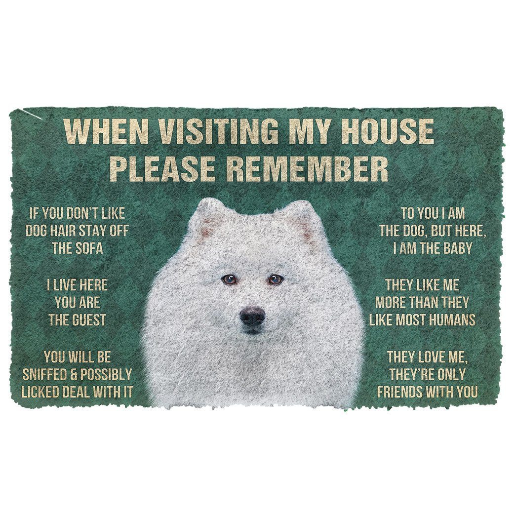 Gearhumans  GearHuman 3D Please Remember Japanese Spitz Dogs House Rules Doormat