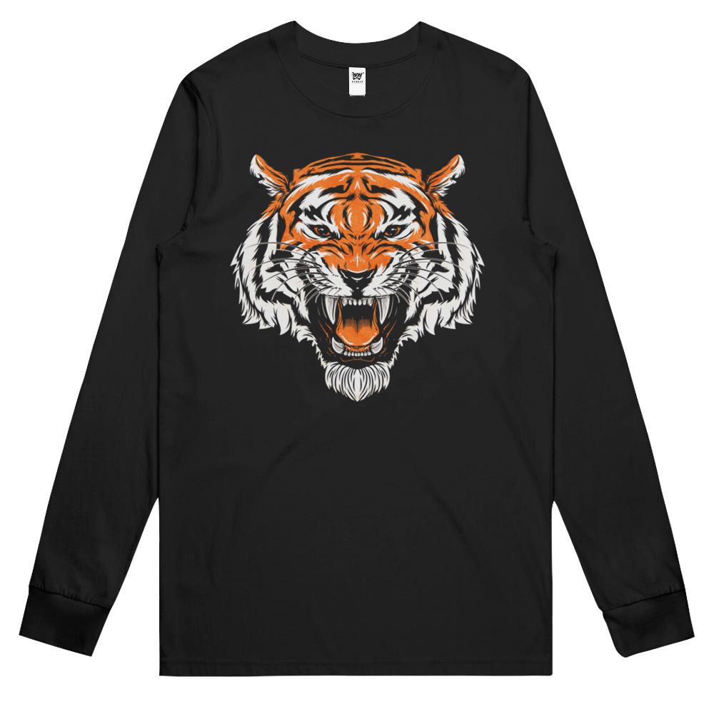 Bengal Tiger Roaring Long Sleeve T Shirts