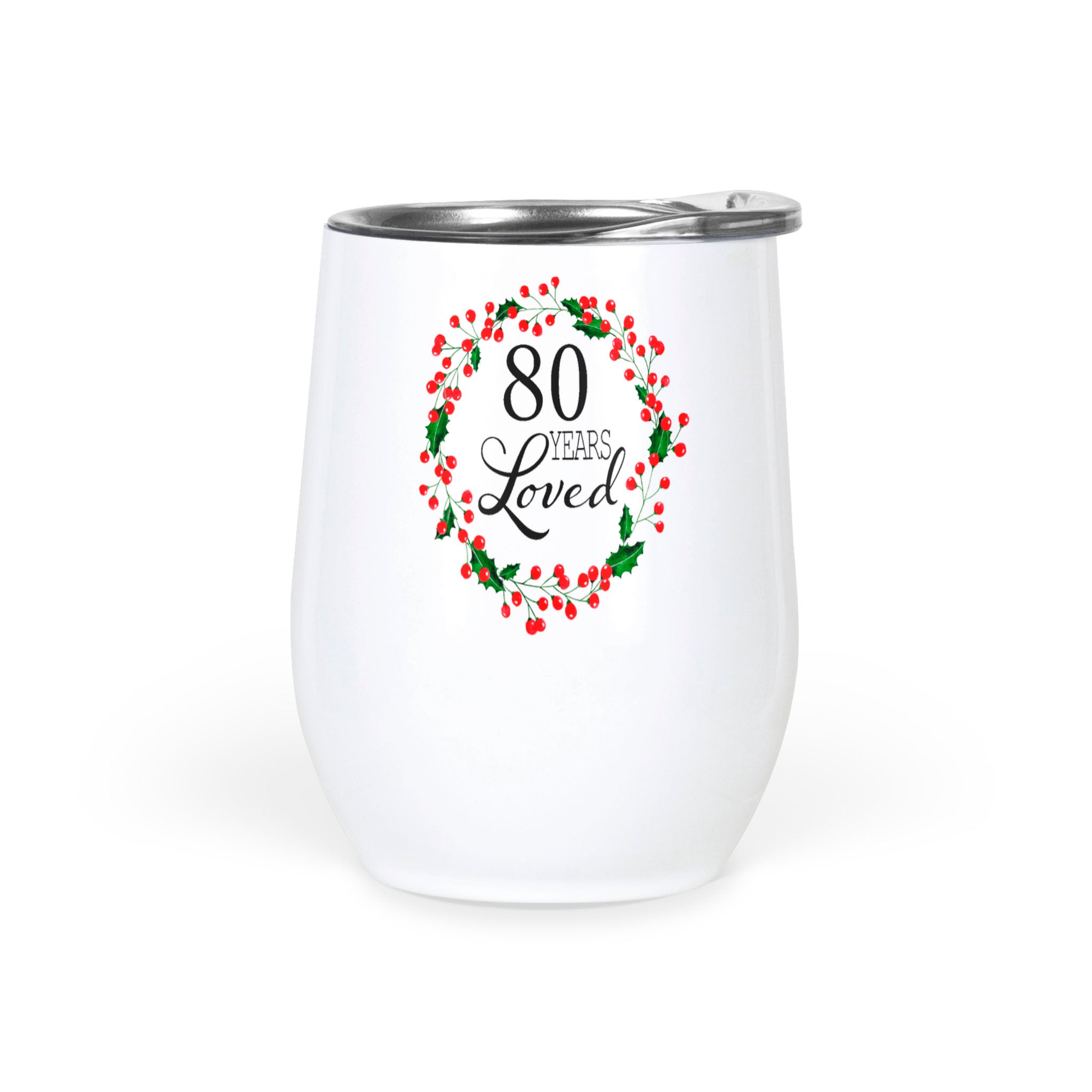 80Th Birthday Gift Ideas, Birthday Gift For Grandma, Happy 80Th Birthday, 80Th Birthday Party Wine Tumbler