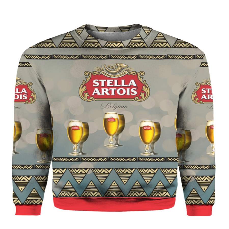 Stella Artois Beer 3D Print Ugly Christmas Sweater