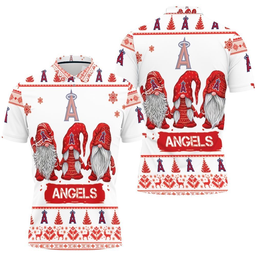 Christmas Gnomes Los Angeles Angels Ugly Sweatshirt Christmas 3D Polo Shirt