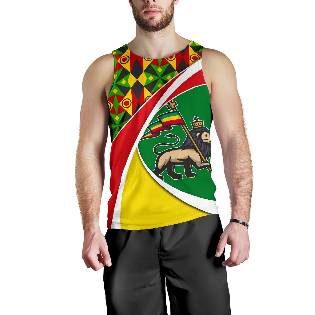 1stTheWorld Ethiopia Hoodie, Men’s Tank Top Flag Lion Of Judah A10