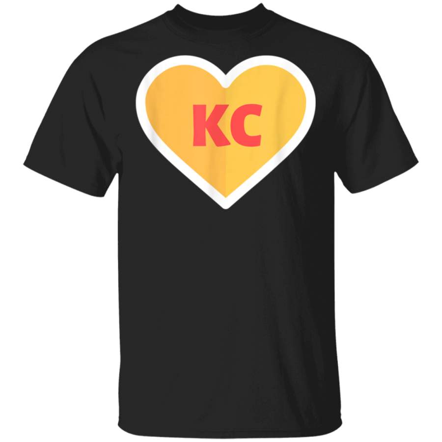 I Love Kansas City Heart KC Football T-Shirt