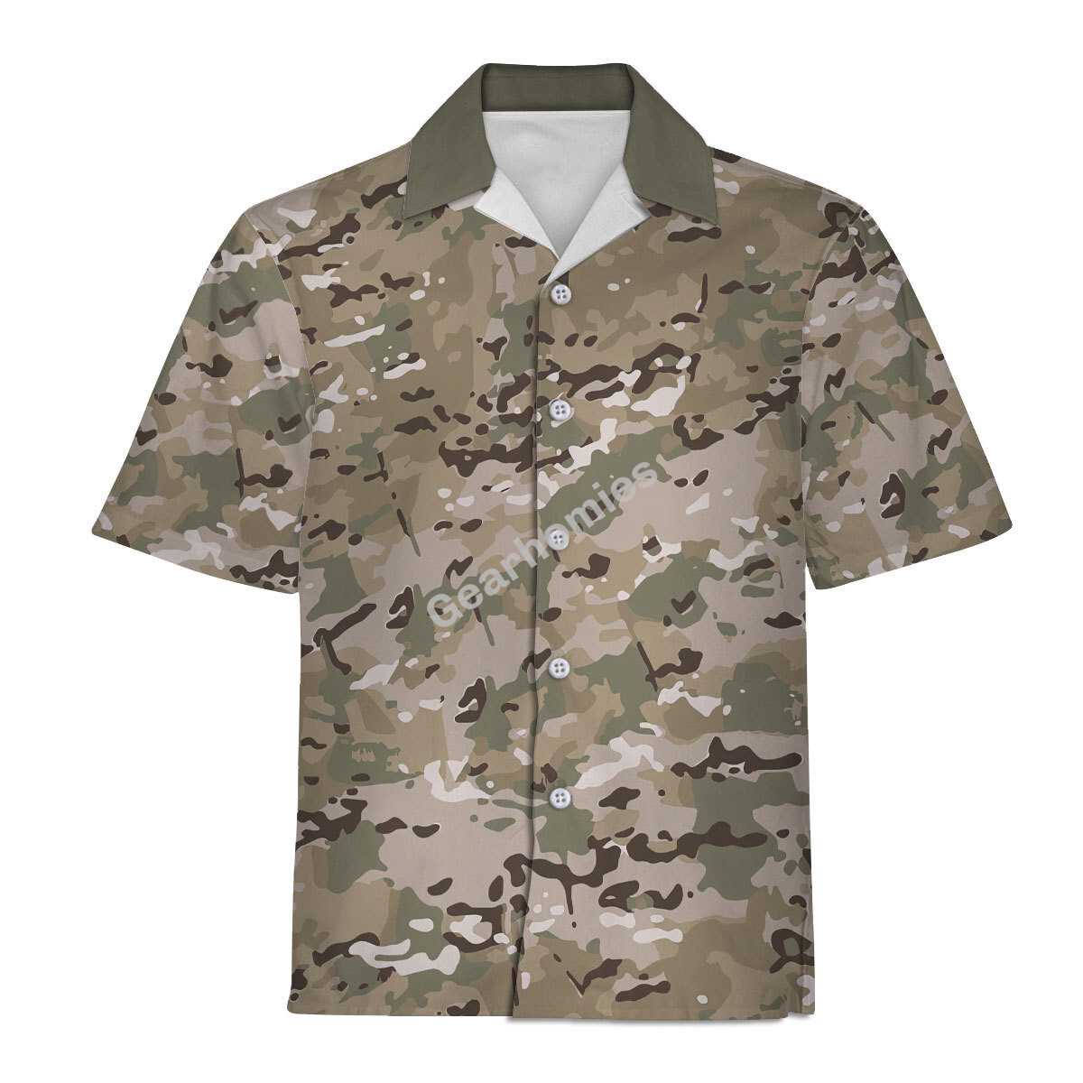 American Operational Camouflage Pattern (Ocp) Hawaiian Shirt