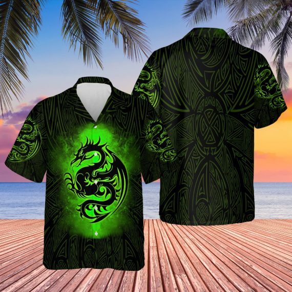 Dragon Lover Green Hawaiian Shirt Qdh Ha8256