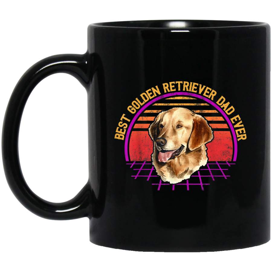 Vintage Retro 80s Style Best Golden Retriever Dog Dad Ever Mug