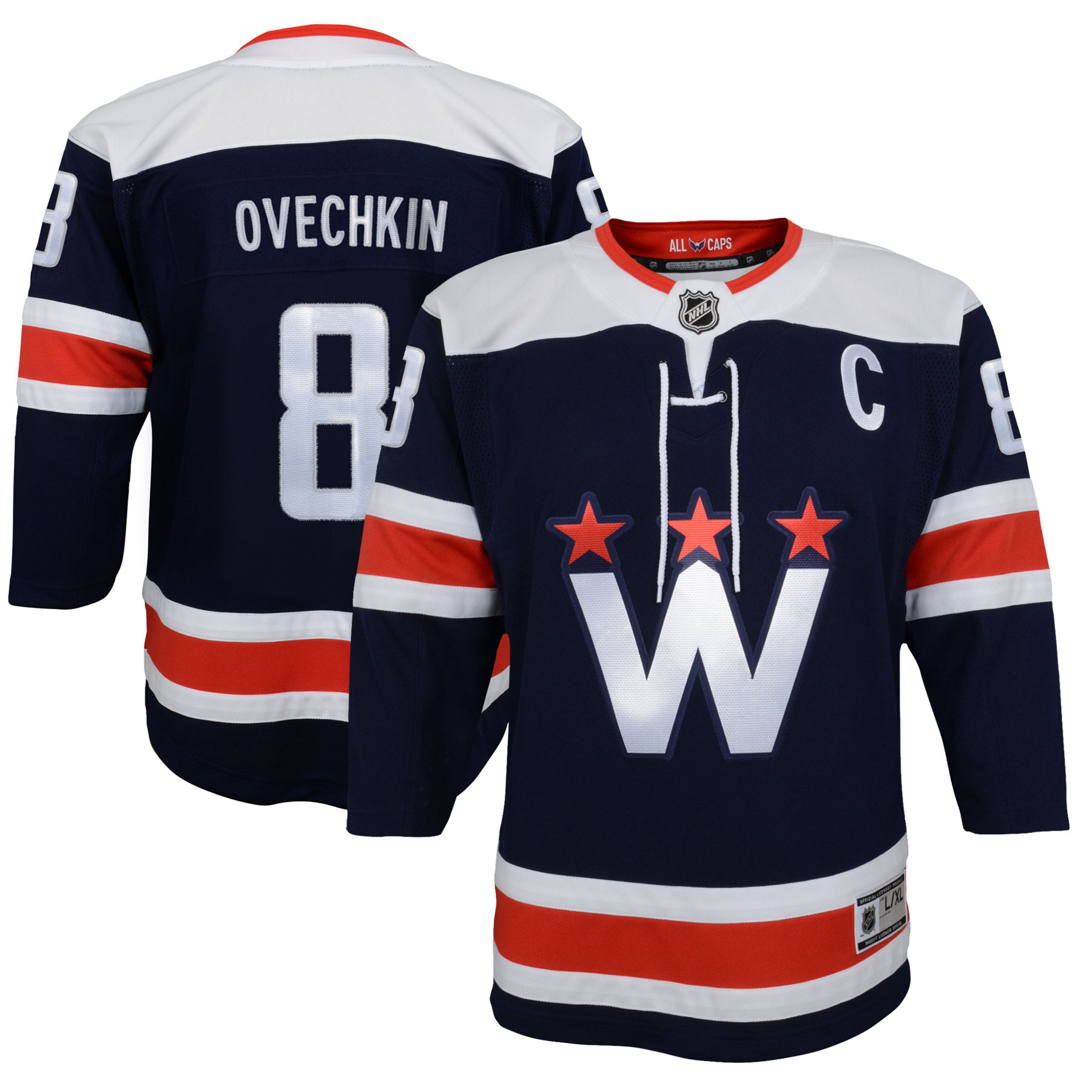 Alexander Ovechkin Washington Capitals Youth 2020/21 Alternate Premier Player Jersey – Navy