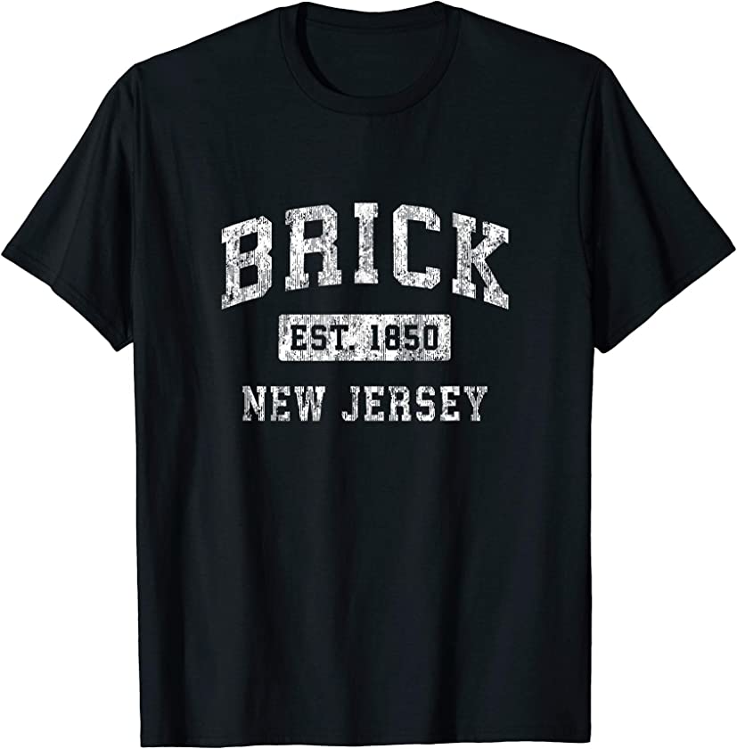 Brick New Jersey NJ Vintage Established Sports Design T-Shirt