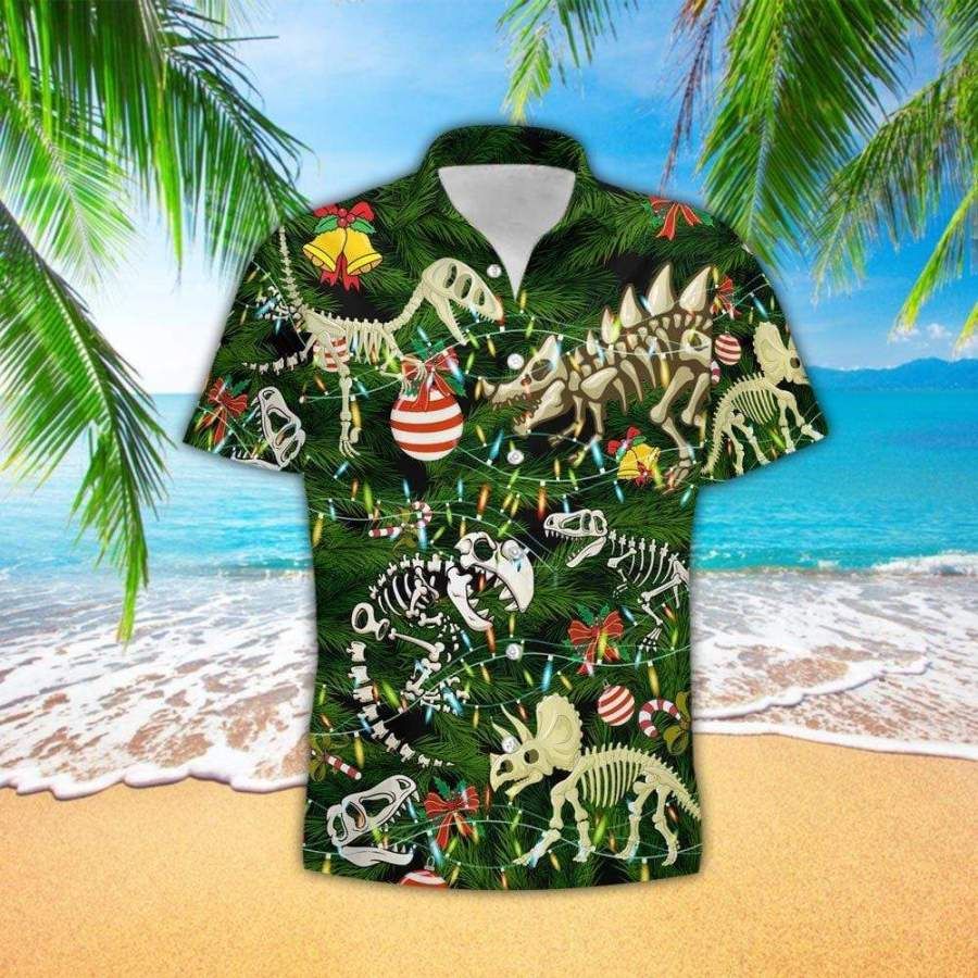 Dinosaur Christmas Hawaii Aloha Shirts Ha108255