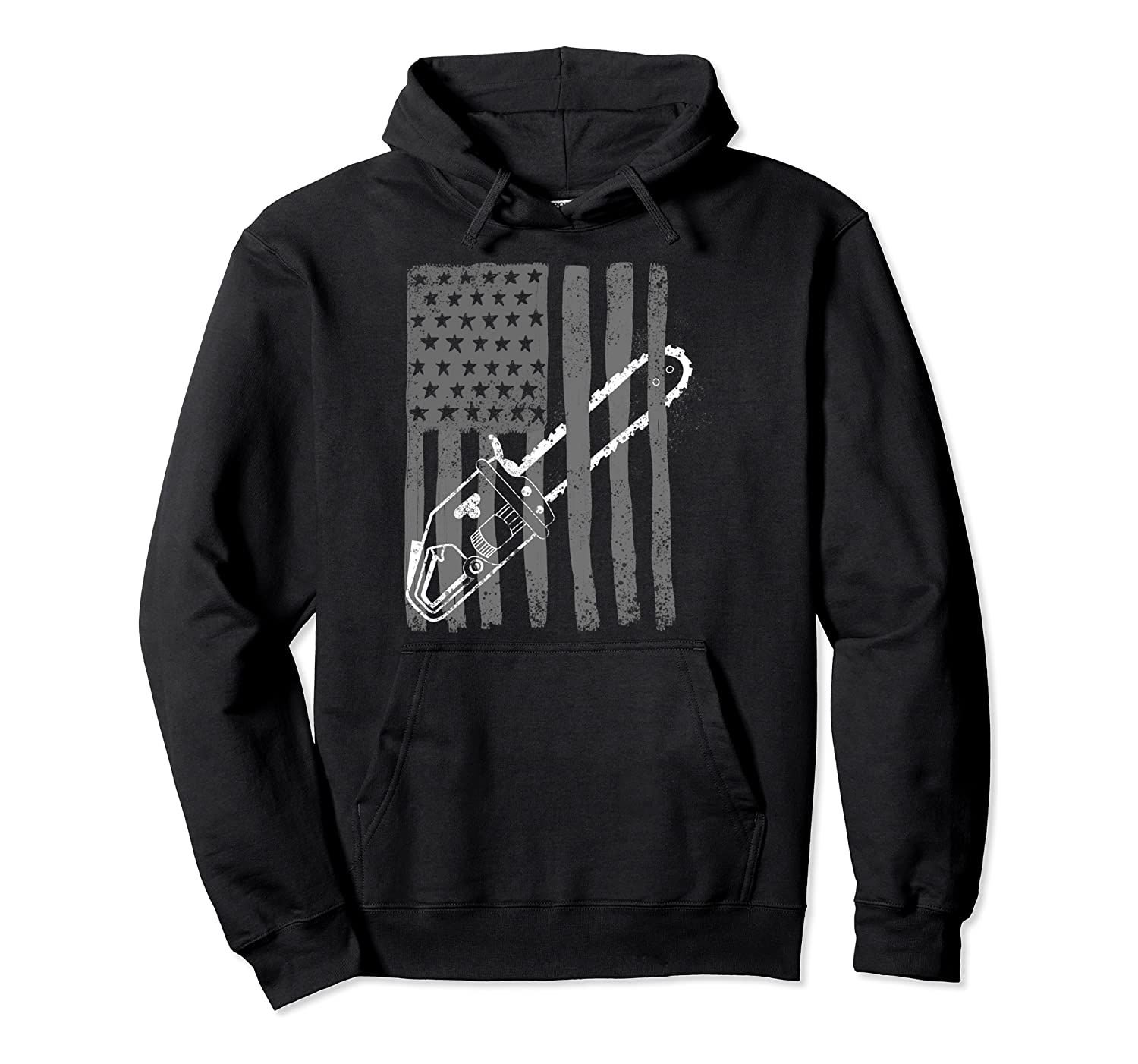 Vintage US Flag Chainsaw | Cute Woodworker Funny Logger Gift Pullover Hoodie, T-Shirt, Sweatshirt