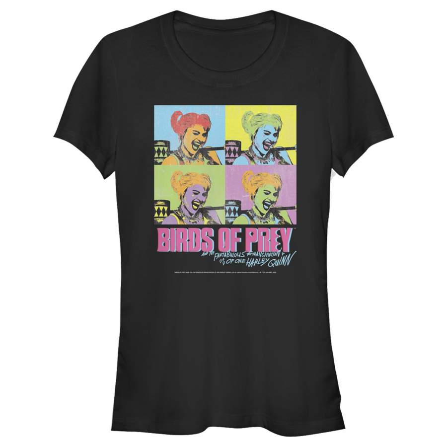 Birds of Prey Junior’s Harley Quinn Pop Art  T Shirt