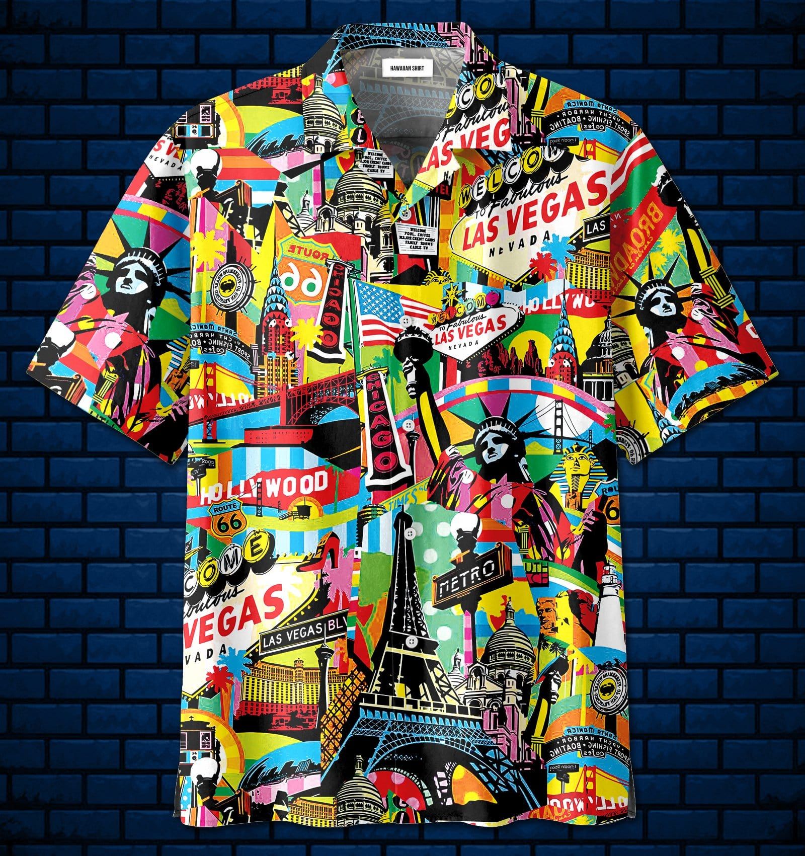 Colorful Las Vegas City American Aloha Hawaii Shirts Dh Ha96016