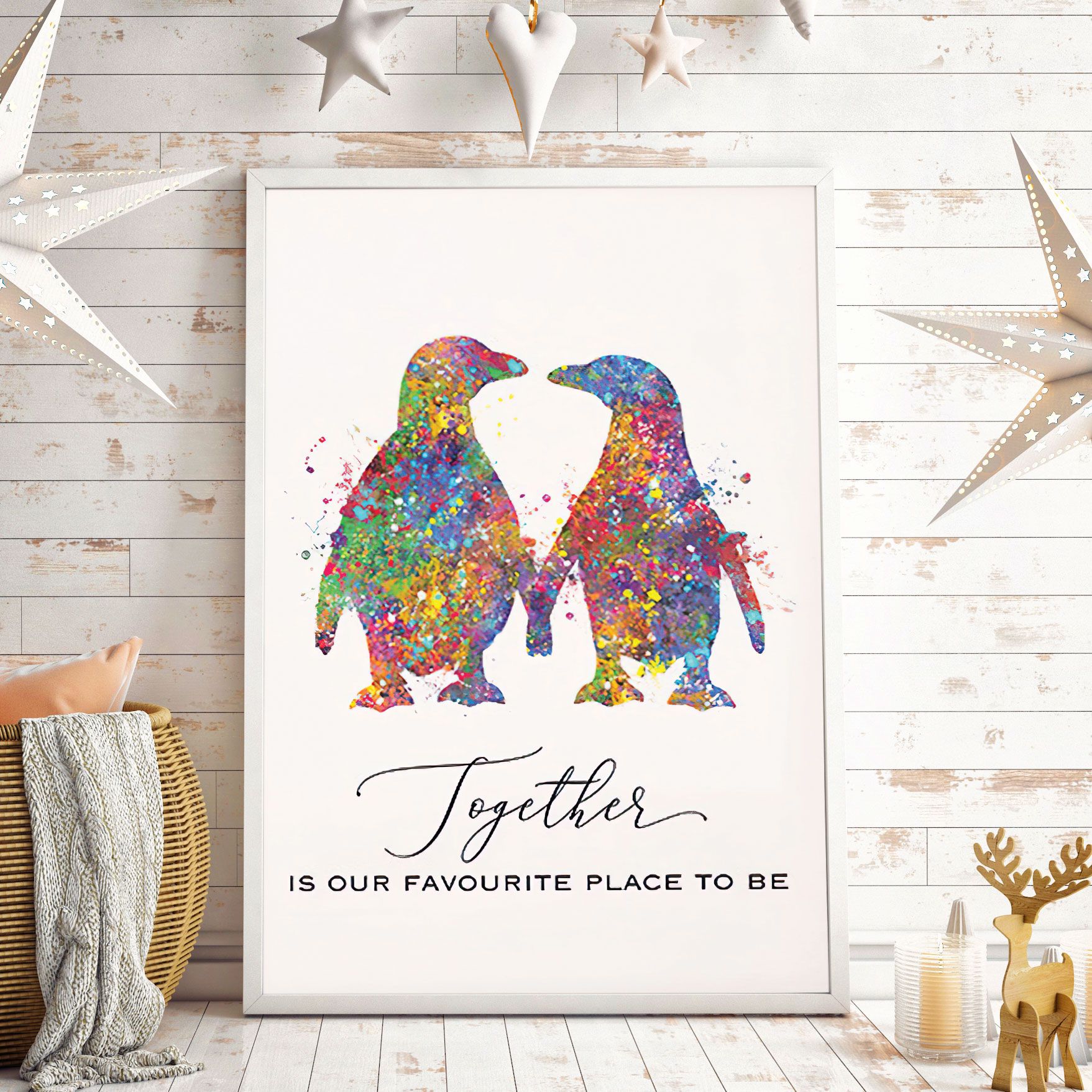 Penguin Together Is Our Favourite Place To Be Vertical Poster