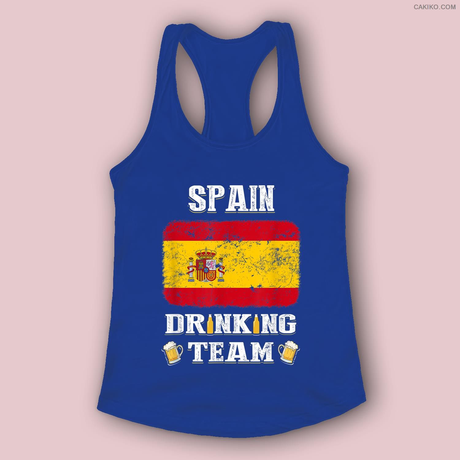 Spain Drinking Team Funny Beer Women, Men Tank Top