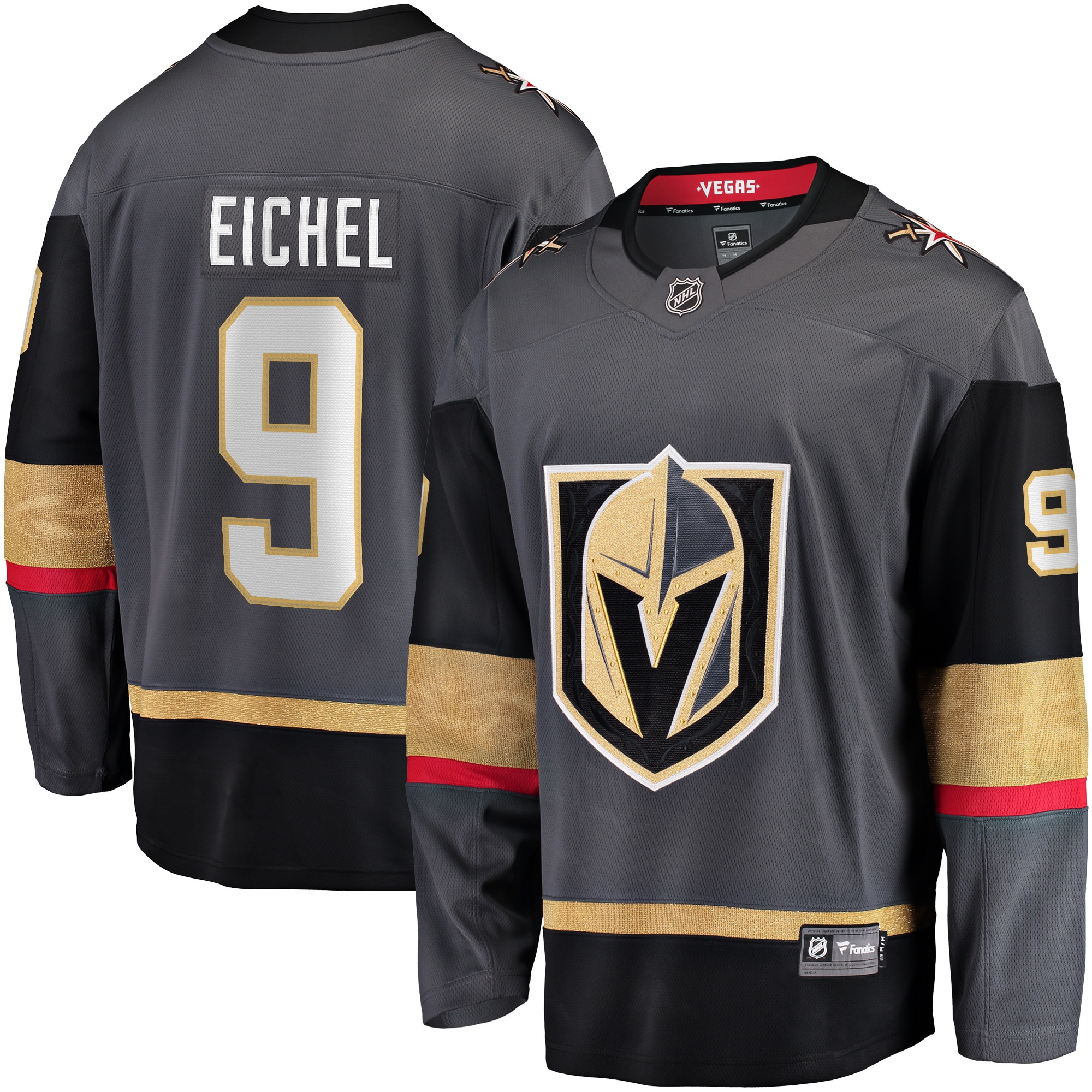 Men's Vegas Golden Knights Jack Eichel Gray Alternate Breakaway Player Jersey