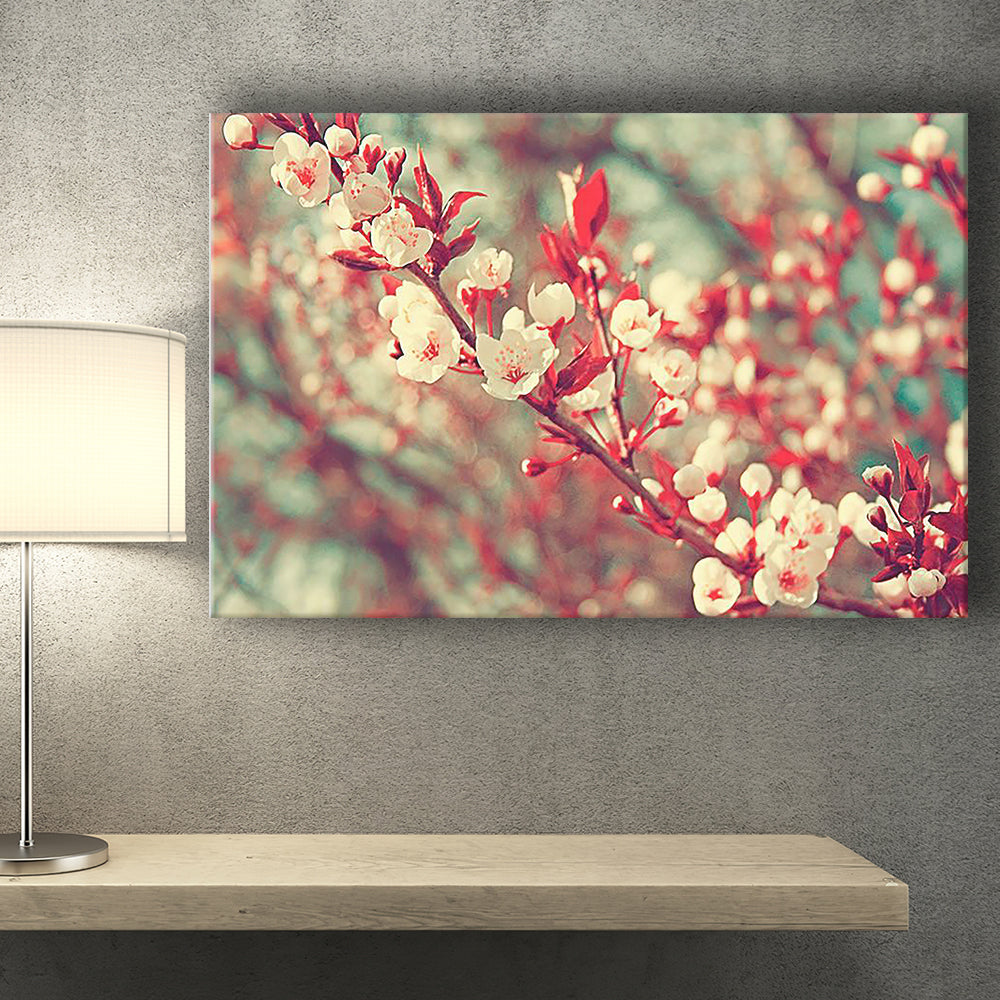 White And Red Spring Flowers Canvas Print – Canvas Painting, Canvas Art, Wall Art, Wall Decor