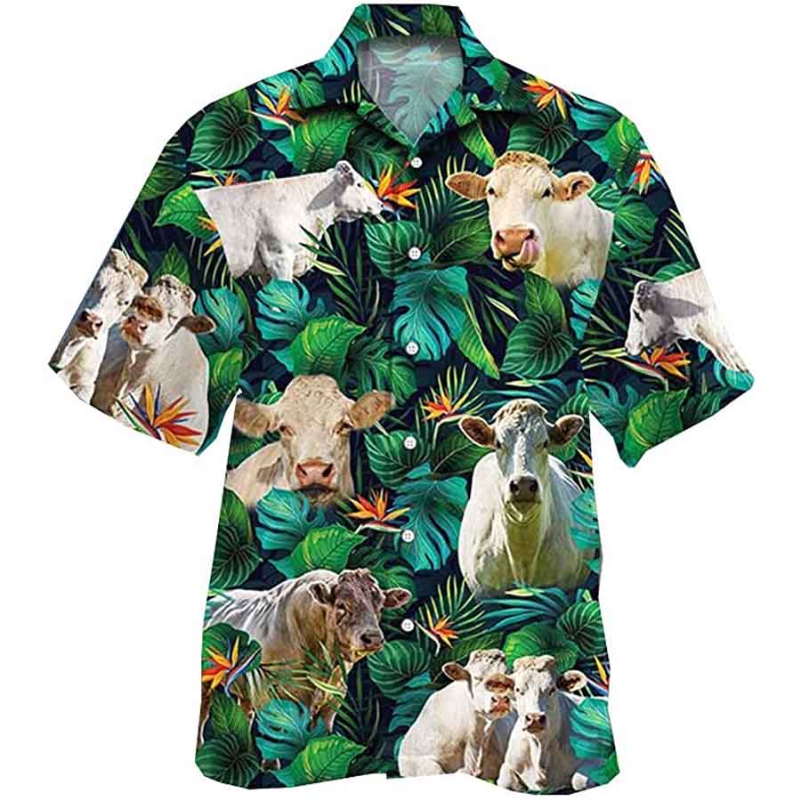 Chorolais Cow Tropical Hawaii Button Up Cows Lovers Hawaii Shirt For Women Ha80790