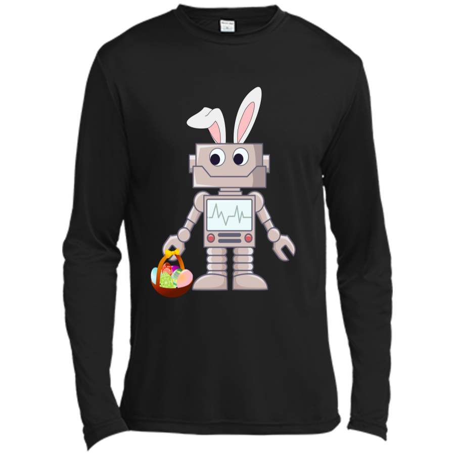 Cute Robot Bunny Easter T-Shirt – Robobunny – Kids Long Sleeve Moisture Absorbing Shirt