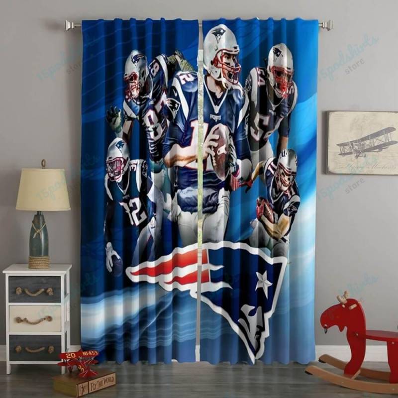 3D Printed  New England Patriots Style Custom Living Room Curtains