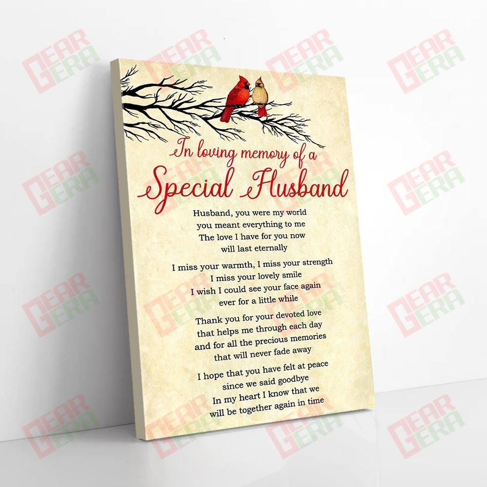 Canvas Painting In Loving Memory Of A Special Husband Cardinal Vintage Canvas Appealing Canvas Home Decoration