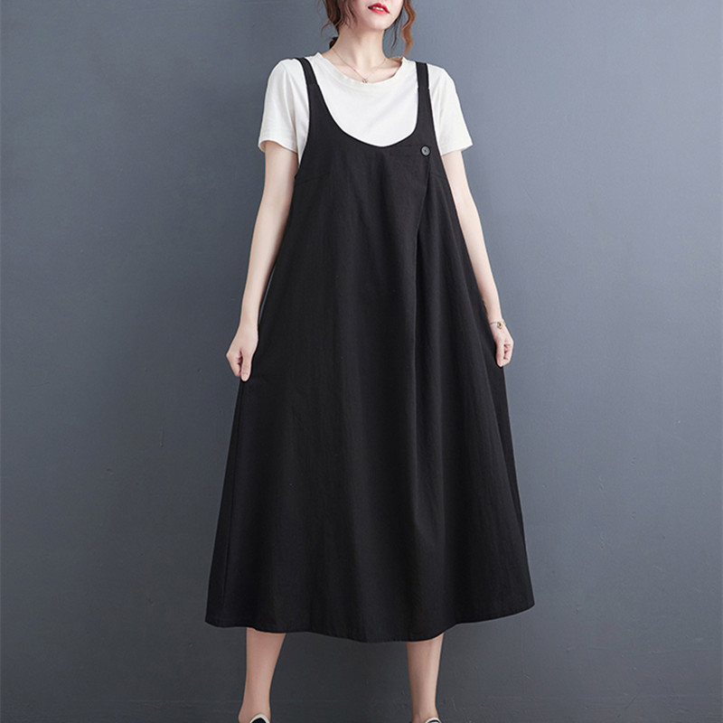 2022 New Arrival Korea Fashion College Style Chic Girl’s Street Wear Sleeveless Summer Dress Cotton Linen Women Casual Dress alx